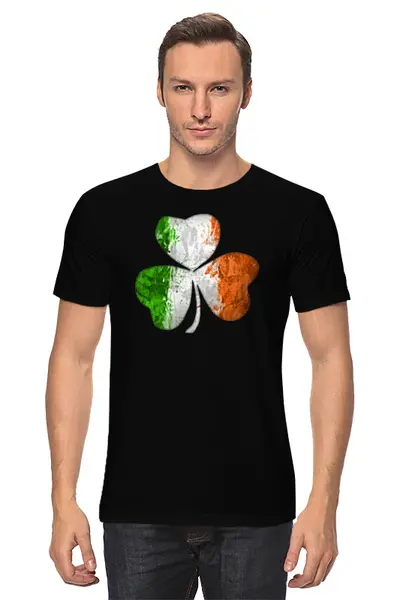 Заказать мужскую футболку в Москве. Футболка классическая Ирландский трилистник от printik - готовые дизайны и нанесение принтов.