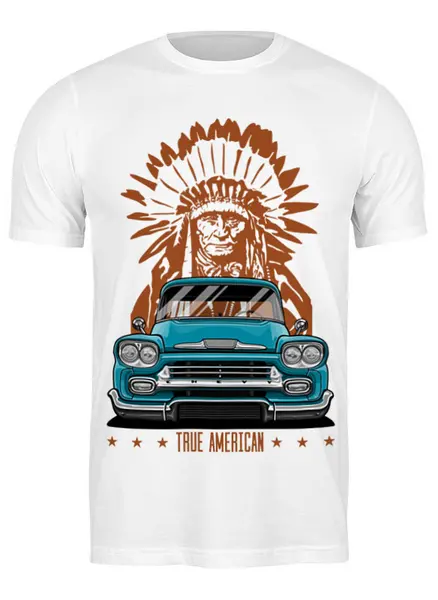 Заказать мужскую футболку в Москве. Футболка классическая Chevy Apache Pickup Truck от Oleg Markaryan - готовые дизайны и нанесение принтов.