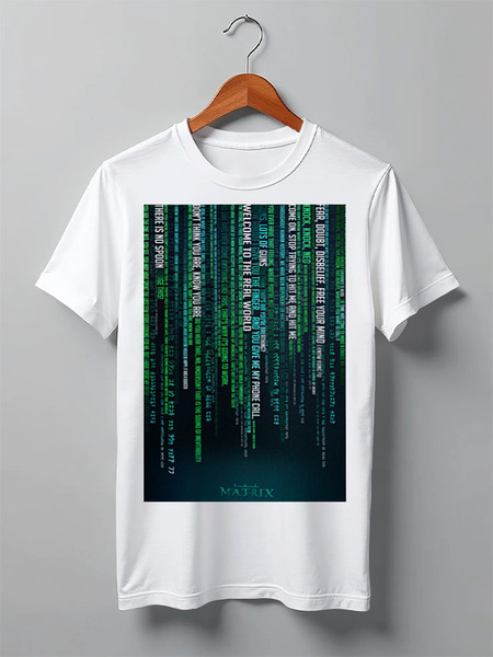 Заказать мужскую футболку в Москве. Футболка классическая Матрица / The Matrix от kino.printio.ru - готовые дизайны и нанесение принтов.
