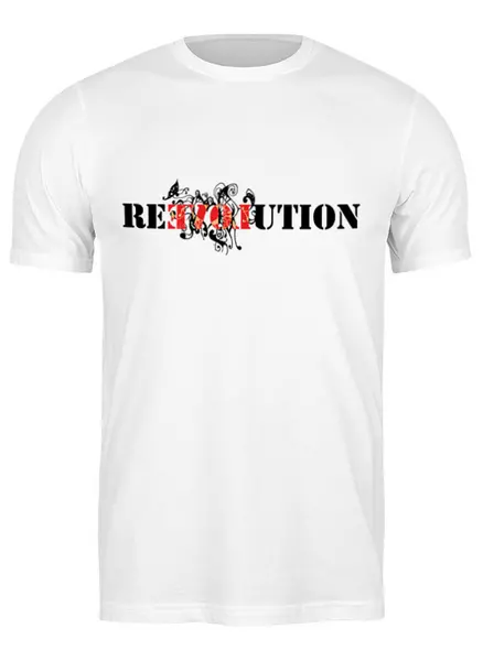 Заказать мужскую футболку в Москве. Футболка классическая Re LOVE ution от hobbit-adolf@mail.ru - готовые дизайны и нанесение принтов.