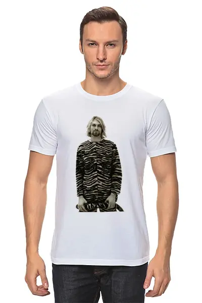 Заказать мужскую футболку в Москве. Футболка классическая Курт Кобейн  от rancid - готовые дизайны и нанесение принтов.