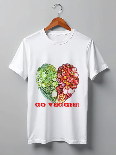 Заказать мужскую футболку в Москве. Футболка классическая GO VEGGIE! от RainbowSoul - готовые дизайны и нанесение принтов.