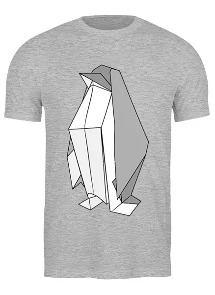 Заказать мужскую футболку в Москве. Футболка классическая Пингвин Оригами от coolmag - готовые дизайны и нанесение принтов.