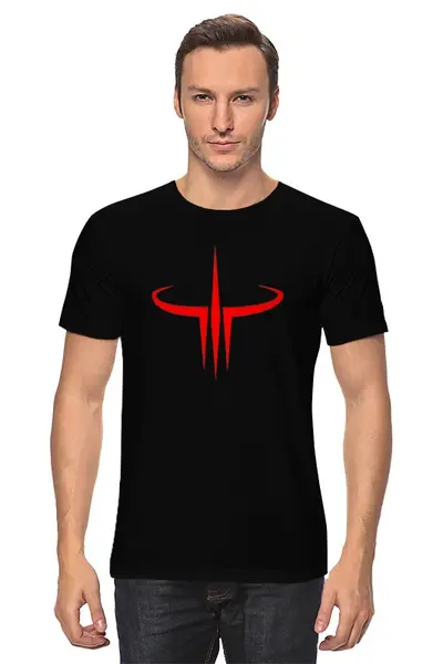 Заказать мужскую футболку в Москве. Футболка классическая Quake III от kokainum - готовые дизайны и нанесение принтов.