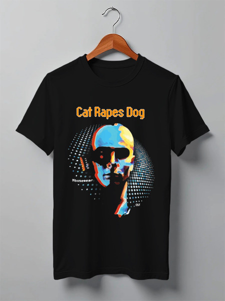 Заказать мужскую футболку в Москве. Футболка классическая Cat Rapes Dog ‎\ Moosewear от OEX design - готовые дизайны и нанесение принтов.