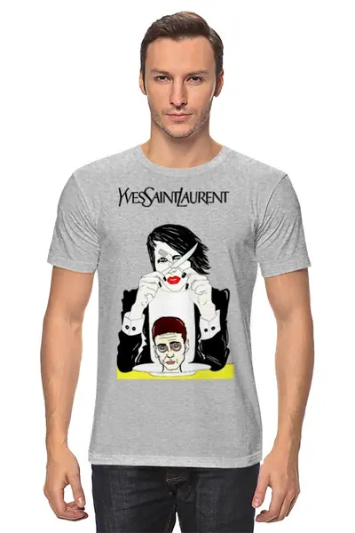 Заказать мужскую футболку в Москве. Футболка классическая Marilyn Manson от Leichenwagen - готовые дизайны и нанесение принтов.