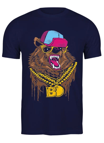 Заказать мужскую футболку в Москве. Футболка классическая Медведь от Print design  - готовые дизайны и нанесение принтов.