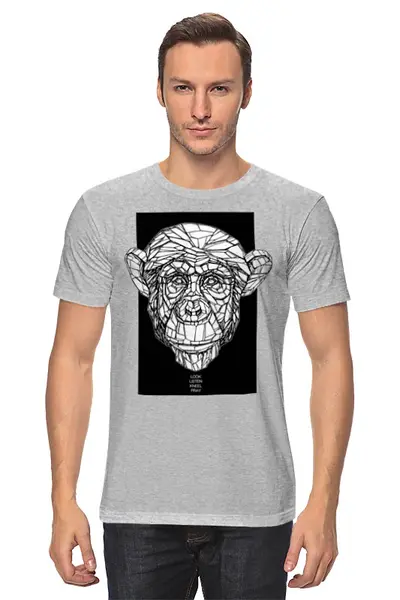 Заказать мужскую футболку в Москве. Футболка классическая Monkey от Leichenwagen - готовые дизайны и нанесение принтов.