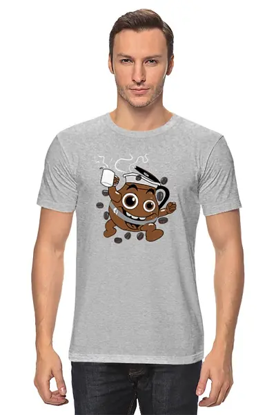Заказать мужскую футболку в Москве. Футболка классическая КОФЕ (Coffee) от coolmag - готовые дизайны и нанесение принтов.