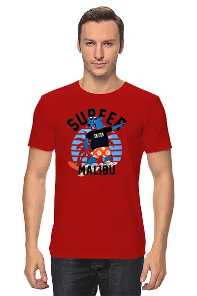 Заказать мужскую футболку в Москве. Футболка классическая Серфингист от Print design  - готовые дизайны и нанесение принтов.