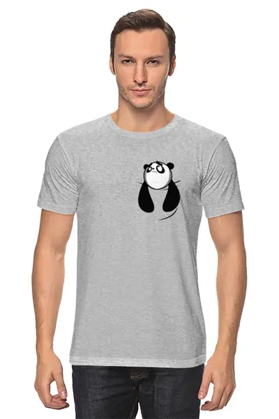 Заказать мужскую футболку в Москве. Футболка классическая Панда в Кармане от coolmag - готовые дизайны и нанесение принтов.
