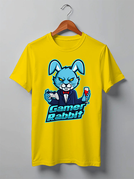 Заказать мужскую футболку в Москве. Футболка классическая GamerRabbit от balden - готовые дизайны и нанесение принтов.