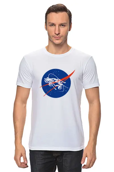 Заказать мужскую футболку в Москве. Футболка классическая Rocket League от Nos  - готовые дизайны и нанесение принтов.