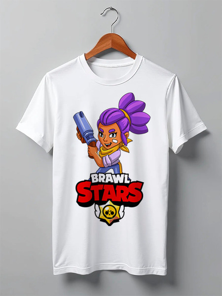Заказать мужскую футболку в Москве. Футболка классическая BRAWL STARS SHELLY  от geekbox - готовые дизайны и нанесение принтов.