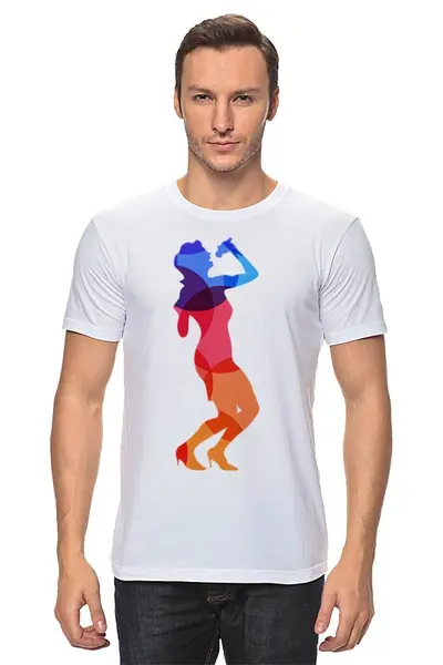 Заказать мужскую футболку в Москве. Футболка классическая Певица от BeliySlon - готовые дизайны и нанесение принтов.