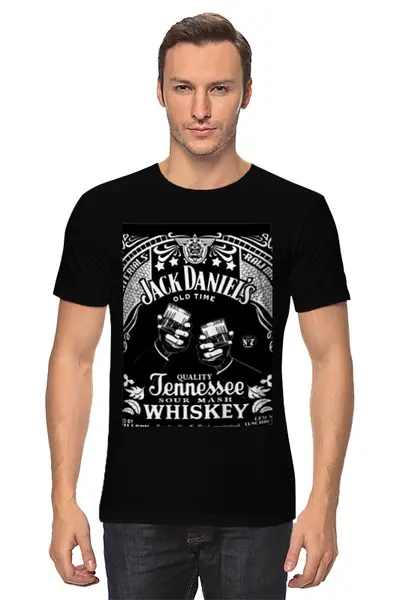 Заказать мужскую футболку в Москве. Футболка классическая Jack Daniels от Дария Вовк - готовые дизайны и нанесение принтов.