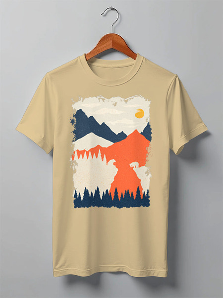 Заказать мужскую футболку в Москве. Футболка классическая Mountains and Bears от oneredfoxstore@gmail.com - готовые дизайны и нанесение принтов.