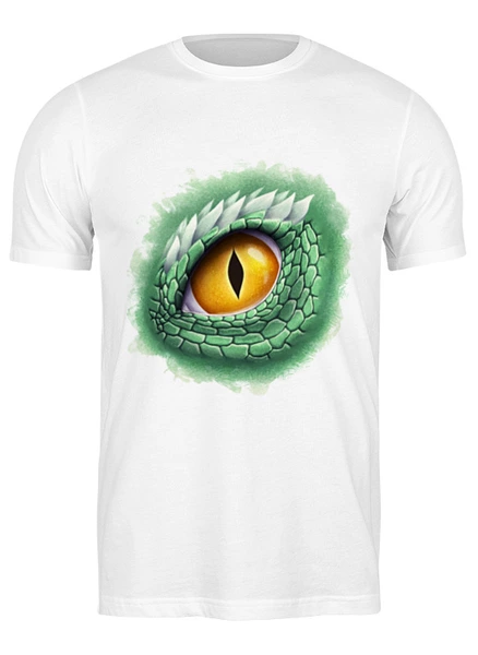 Заказать мужскую футболку в Москве. Футболка классическая Глаз зеленого дракона от tigerda  - готовые дизайны и нанесение принтов.