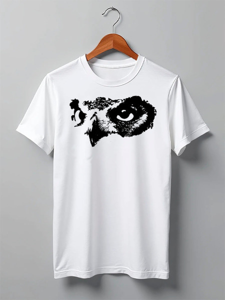 Заказать мужскую футболку в Москве. Футболка классическая Owl Here от oneredfoxstore@gmail.com - готовые дизайны и нанесение принтов.
