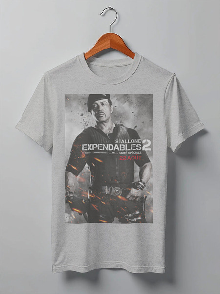 Заказать мужскую футболку в Москве. Футболка классическая Expendables II Stallone от KinoArt - готовые дизайны и нанесение принтов.