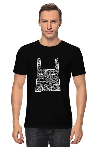 Заказать мужскую футболку в Москве. Футболка классическая абстракто-заяц от Lusi - готовые дизайны и нанесение принтов.