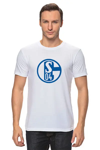 Заказать мужскую футболку в Москве. Футболка классическая Schalke 04 от THE_NISE  - готовые дизайны и нанесение принтов.