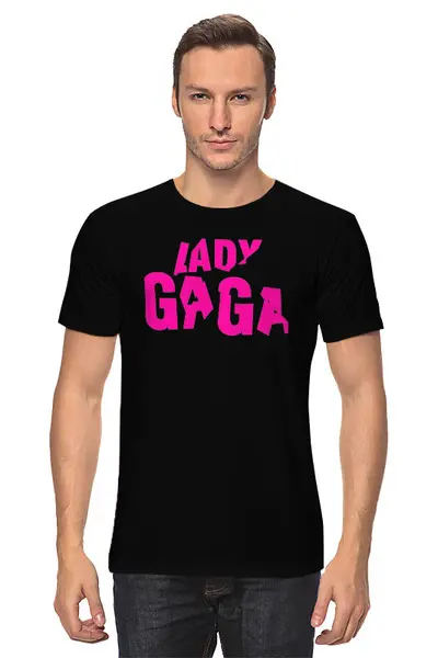 Заказать мужскую футболку в Москве. Футболка классическая LADY GAGA от balden - готовые дизайны и нанесение принтов.