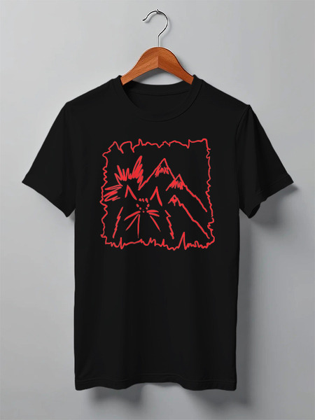 Заказать мужскую футболку в Москве. Футболка классическая Cat and Mountains от oneredfoxstore@gmail.com - готовые дизайны и нанесение принтов.