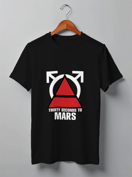 Заказать мужскую футболку в Москве. Футболка классическая Thirty Seconds to Mars от cherdantcev - готовые дизайны и нанесение принтов.