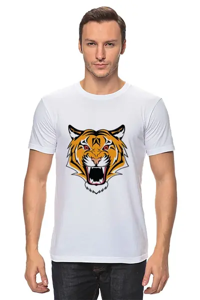 Заказать мужскую футболку в Москве. Футболка классическая Tiger от YellowCloverShop - готовые дизайны и нанесение принтов.