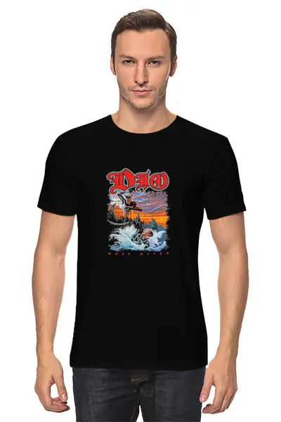 Заказать мужскую футболку в Москве. Футболка классическая Ronnie James Dio от Leichenwagen - готовые дизайны и нанесение принтов.