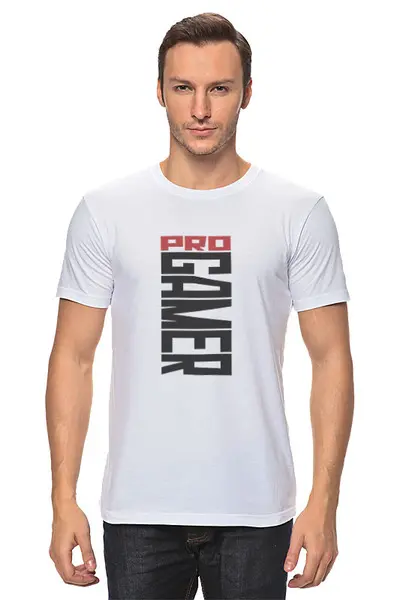 Заказать мужскую футболку в Москве. Футболка классическая Pro gamer от bd-art  - готовые дизайны и нанесение принтов.