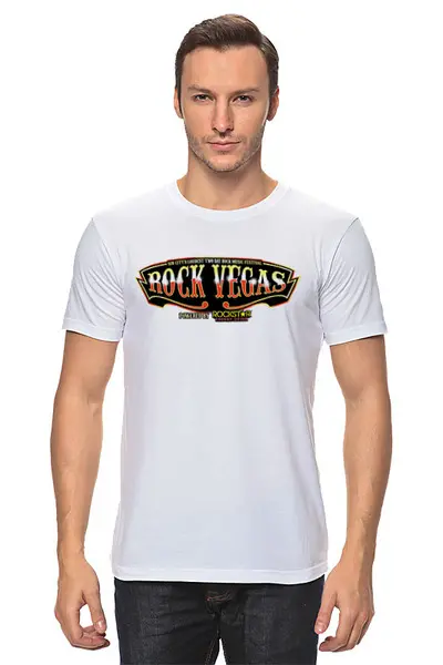 Заказать мужскую футболку в Москве. Футболка классическая Rock Vegas от Fedor - готовые дизайны и нанесение принтов.
