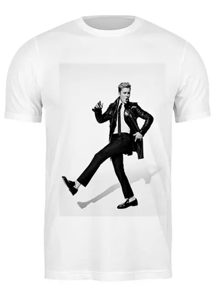 Заказать мужскую футболку в Москве. Футболка классическая Justin Bieber от Vladec11 - готовые дизайны и нанесение принтов.