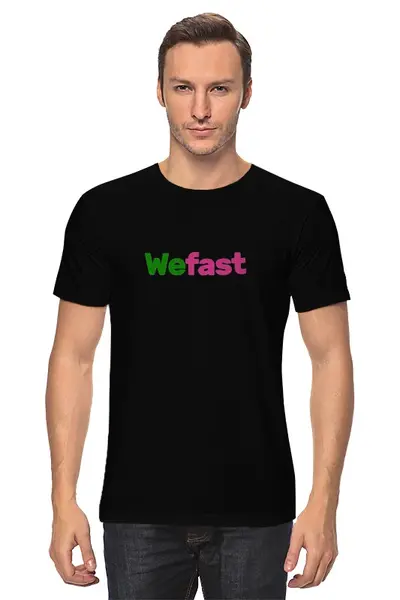 Заказать мужскую футболку в Москве. Футболка классическая Wefast от Антон - готовые дизайны и нанесение принтов.
