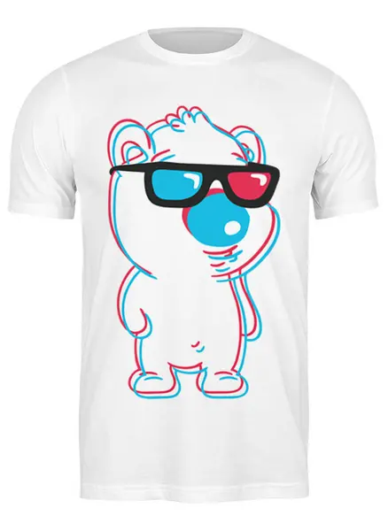 Заказать мужскую футболку в Москве. Футболка классическая Медведь 3D от trugift - готовые дизайны и нанесение принтов.