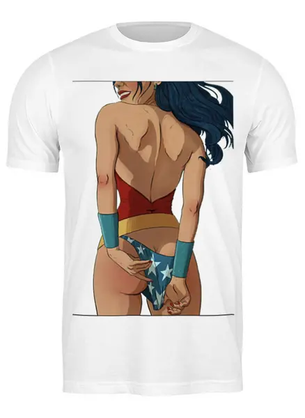 Заказать мужскую футболку в Москве. Футболка классическая Wonder Woman от Юлиан Власов - готовые дизайны и нанесение принтов.