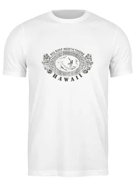Заказать мужскую футболку в Москве. Футболка классическая Серфинг Гавайи. от Дамир Галлямов - готовые дизайны и нанесение принтов.