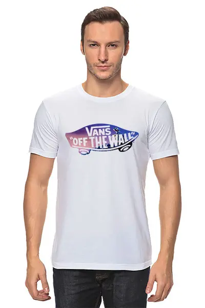 Заказать мужскую футболку в Москве. Футболка классическая Vans off the wall  от T-shirt print  - готовые дизайны и нанесение принтов.