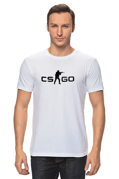 Заказать мужскую футболку в Москве. Футболка классическая cs go от ulfat16 - готовые дизайны и нанесение принтов.