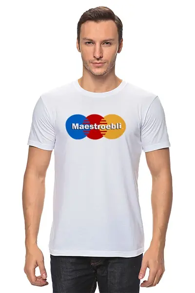Заказать мужскую футболку в Москве. Футболка классическая MAESTROebli от Рома Бакарди - готовые дизайны и нанесение принтов.