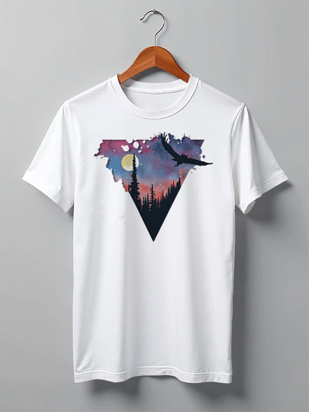 Заказать мужскую футболку в Москве. Футболка классическая Owl Space от oneredfoxstore@gmail.com - готовые дизайны и нанесение принтов.