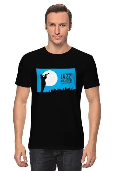 Заказать мужскую футболку в Москве. Футболка классическая Ночь джаза от BeliySlon - готовые дизайны и нанесение принтов.