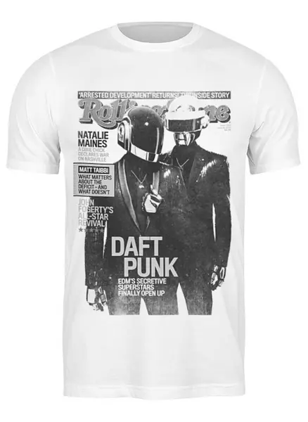 Заказать мужскую футболку в Москве. Футболка классическая Daft Punk от geekbox - готовые дизайны и нанесение принтов.