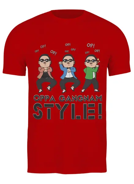 Заказать мужскую футболку в Москве. Футболка классическая Каннам стайл / Gangnam Style от liya - готовые дизайны и нанесение принтов.