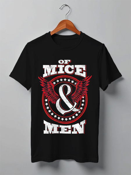 Заказать мужскую футболку в Москве. Футболка классическая Of Mice & Men от geekbox - готовые дизайны и нанесение принтов.