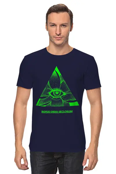 Заказать мужскую футболку в Москве. Футболка классическая Novus ordo seclorum от Александр  - готовые дизайны и нанесение принтов.