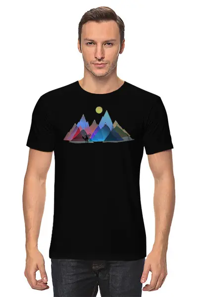 Заказать мужскую футболку в Москве. Футболка классическая Mountains Motocross от oneredfoxstore@gmail.com - готовые дизайны и нанесение принтов.