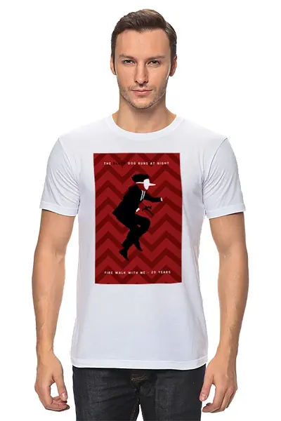 Заказать мужскую футболку в Москве. Футболка классическая Твин Пикс от cherdantcev - готовые дизайны и нанесение принтов.