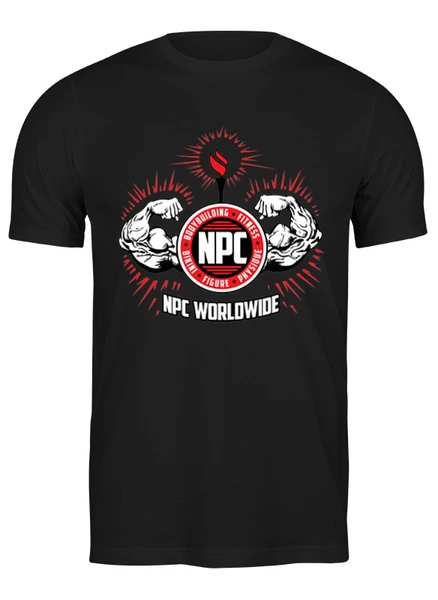 Заказать мужскую футболку в Москве. Футболка классическая NPC red black t-shot  от KinoArt - готовые дизайны и нанесение принтов.